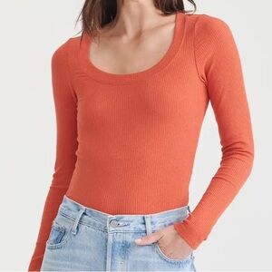 NAADAM Ribbed Modal Cashmere Scoop Neck Top